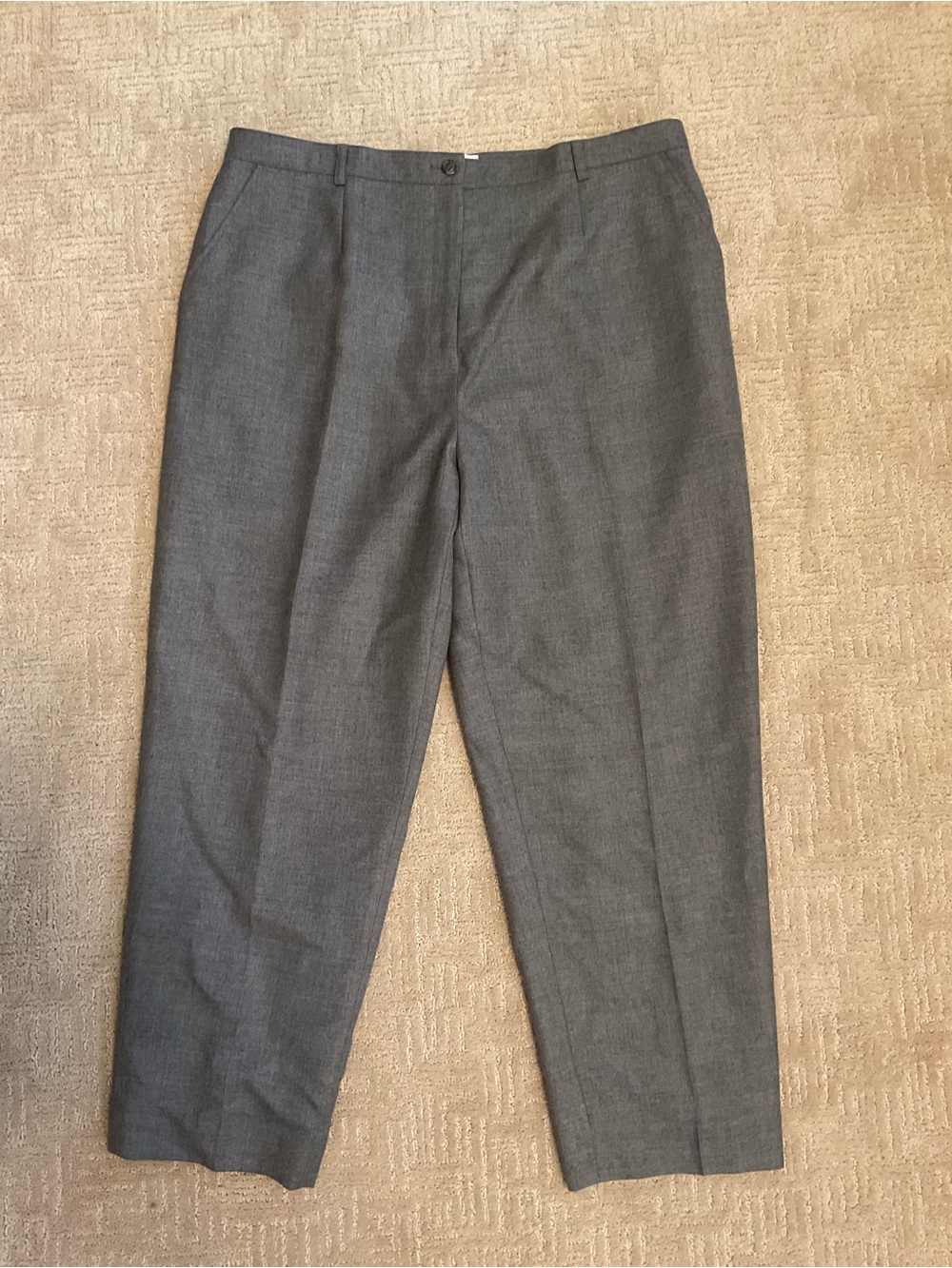 Vintage Tabi International 100% Wool Dress Pants Gray High Rise Wide Leg 16 EUC
